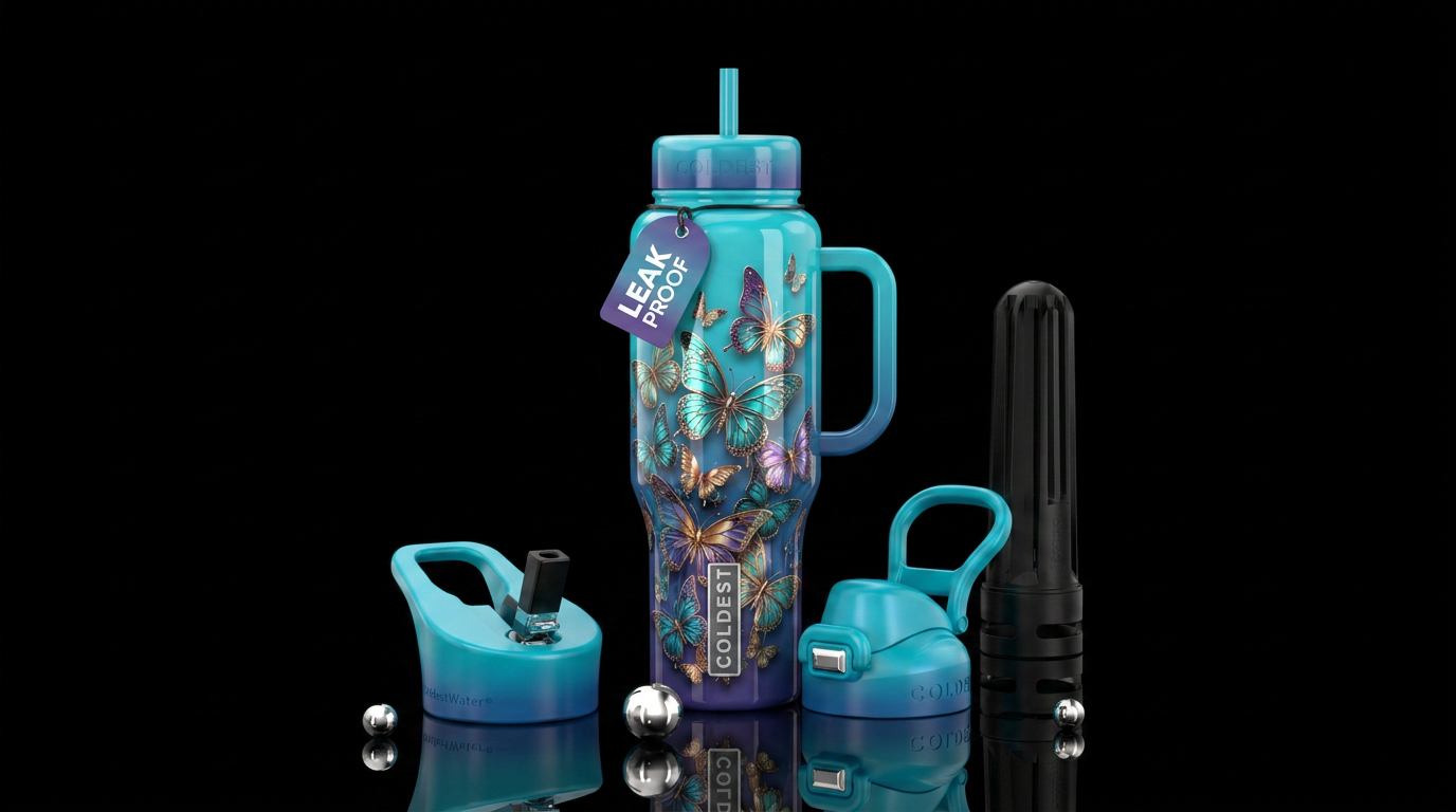 Butterfly art water bottle design