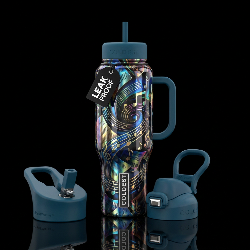 Love of music water bottle design