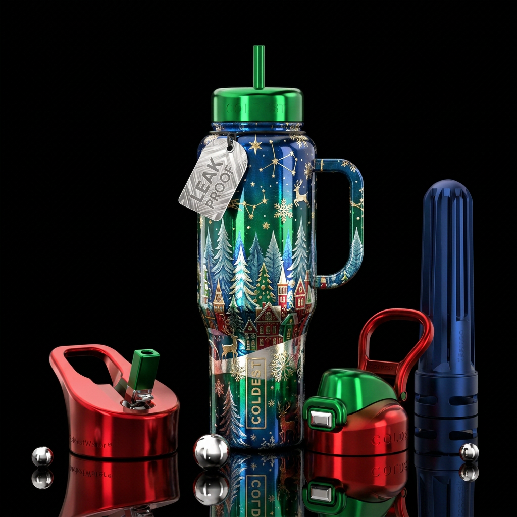 Christmas magic water bottle design