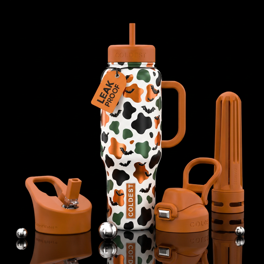 Spoookkky moooo water bottle design
