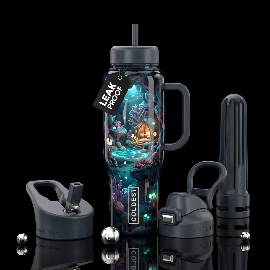 Cozy cove water bottle design