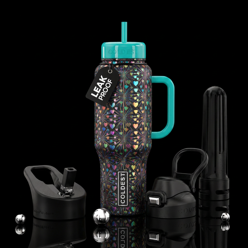 Heart explosion water bottle design