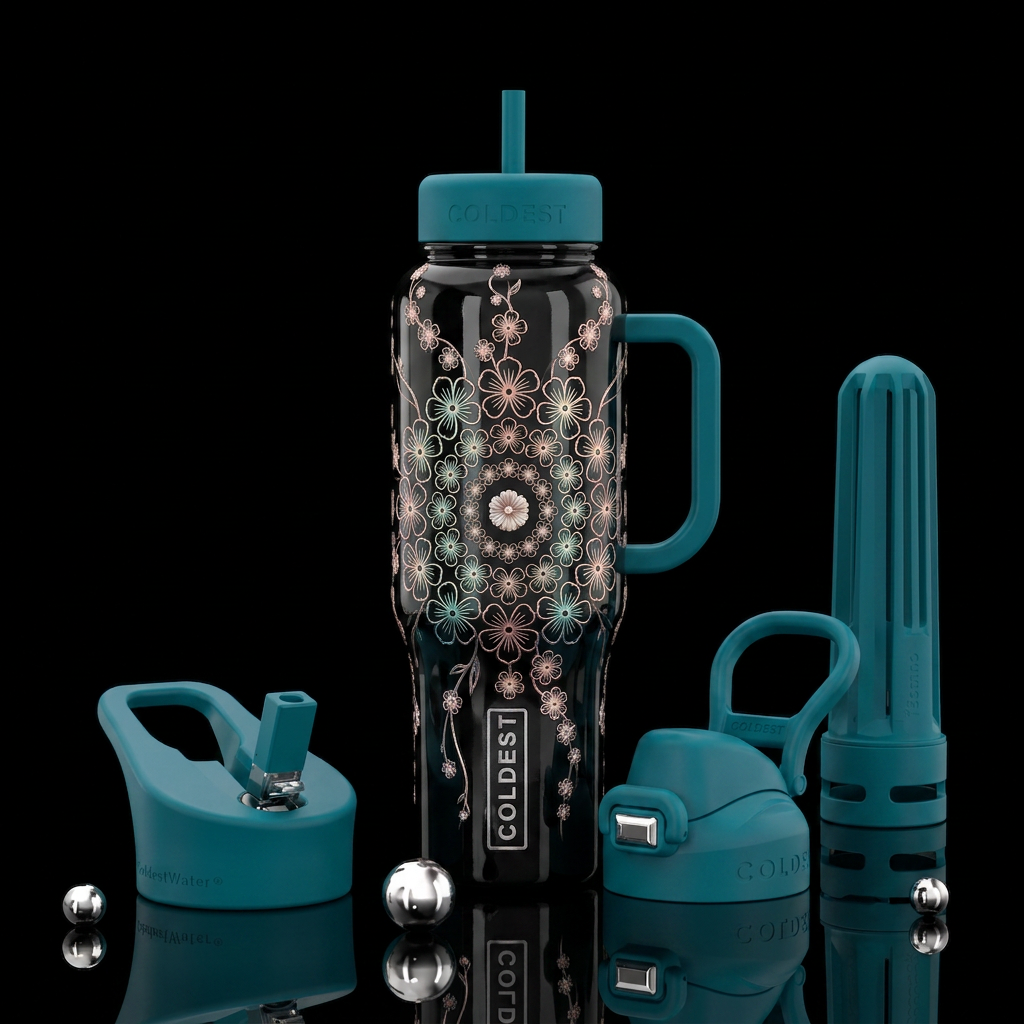 Bountiful flowers water bottle design
