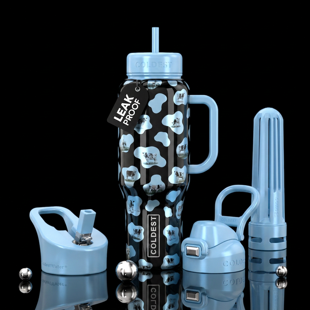 Cute little mooos water bottle design