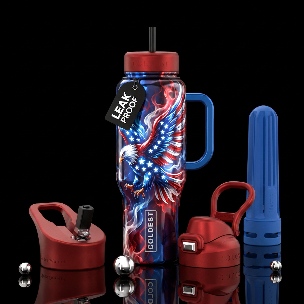 Let Freedom Reign water bottle design