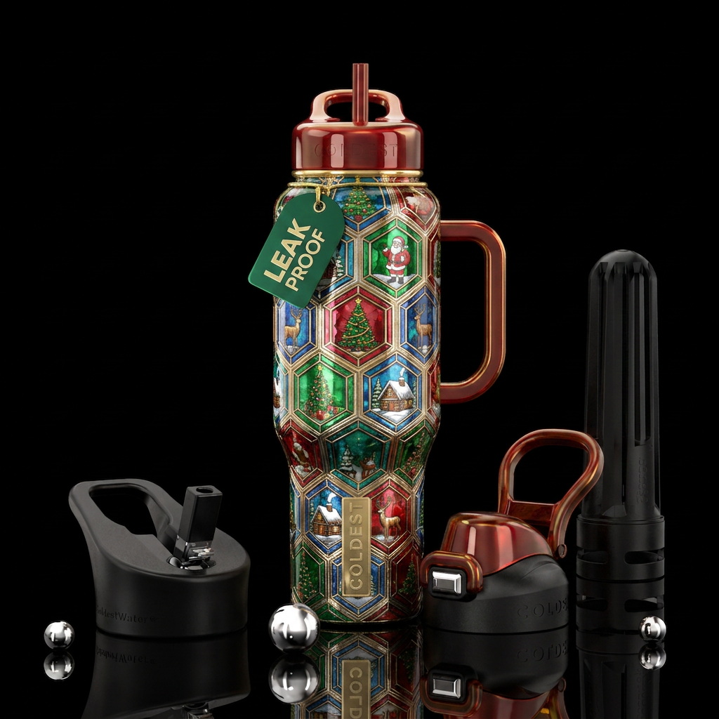 Christmas cheer water bottle design
