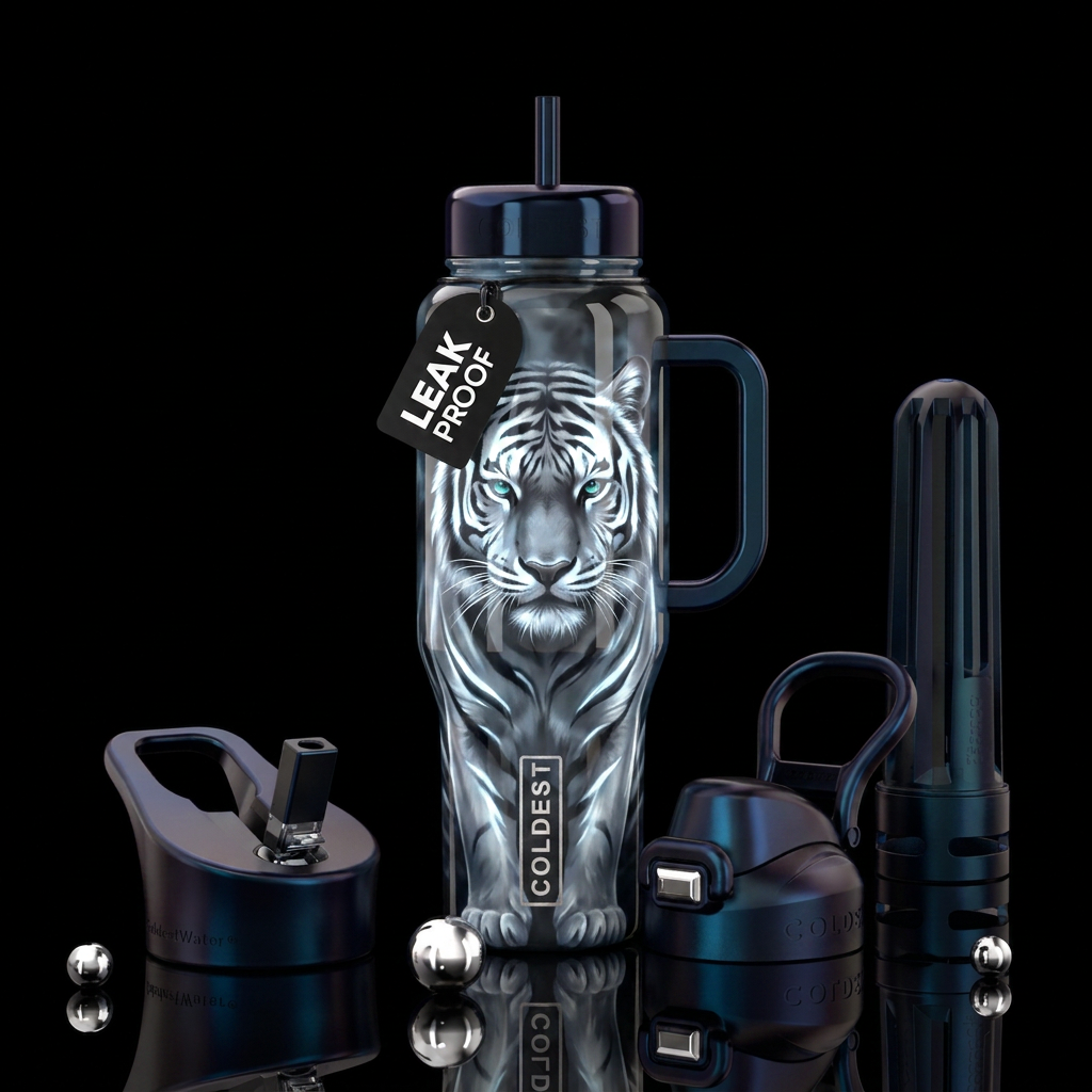 Siberian tiger water bottle design