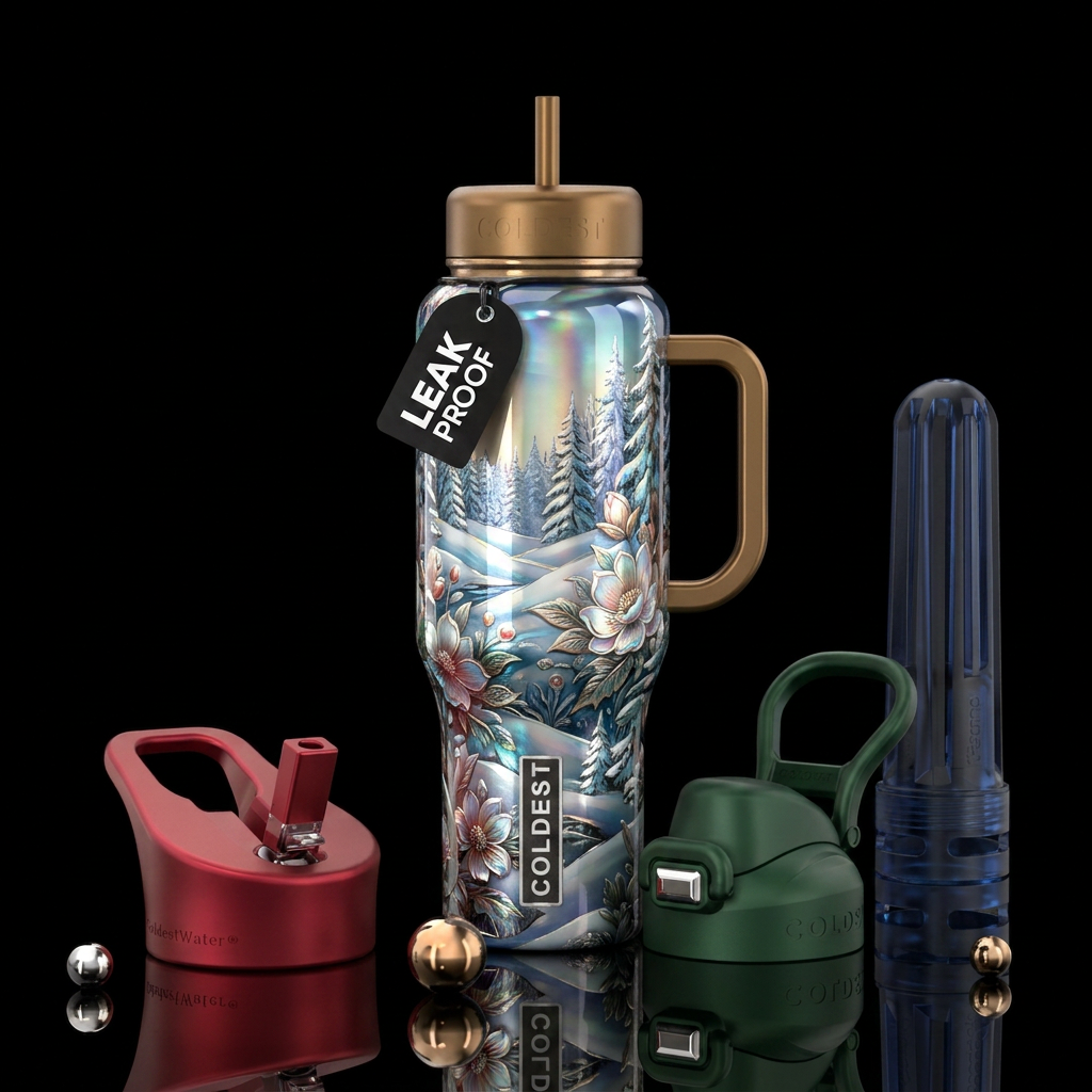 Winter wonderland water bottle design
