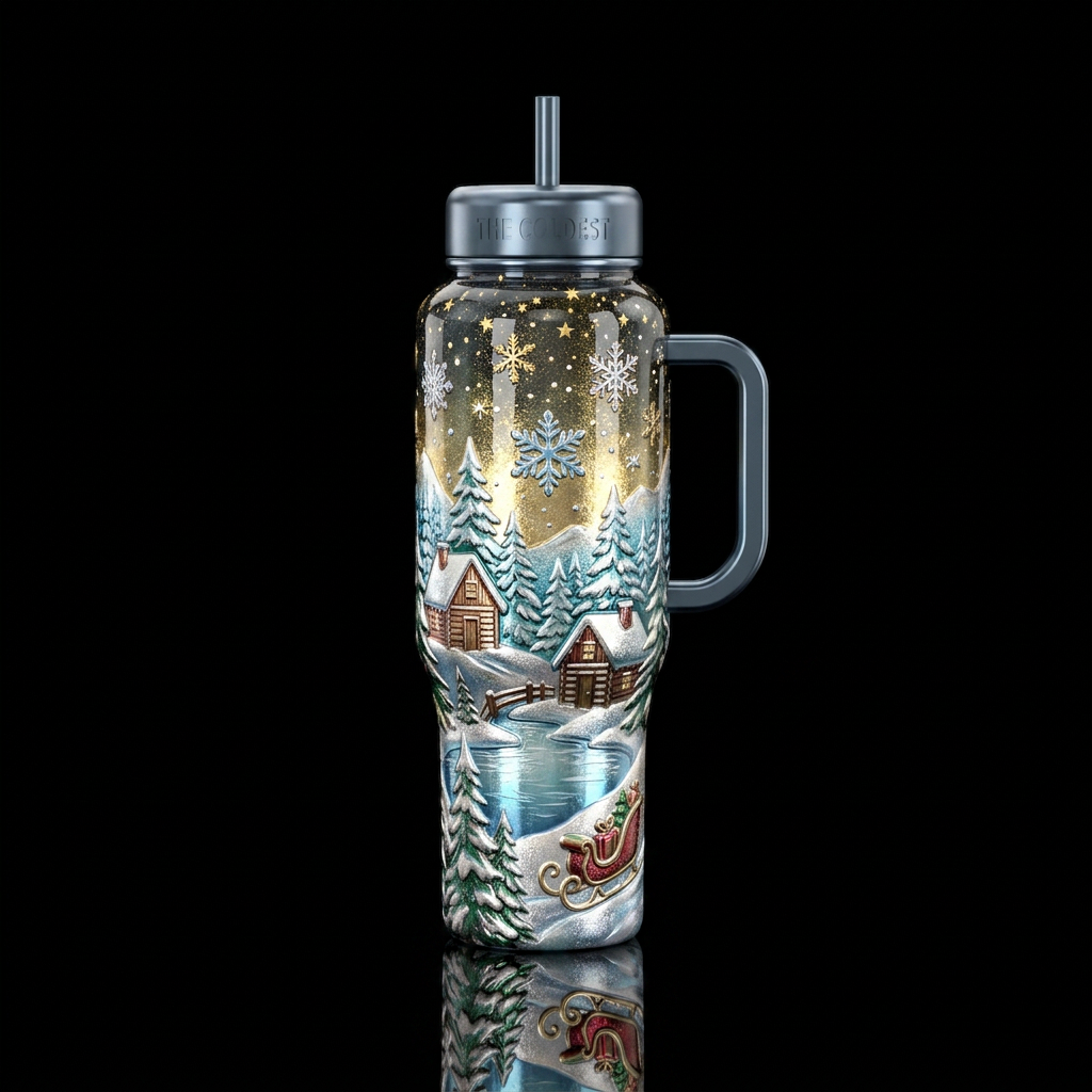Christmas is coming water bottle design