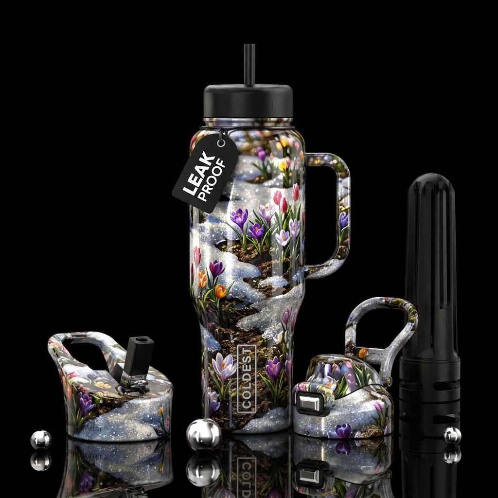Spring blooms water bottle design