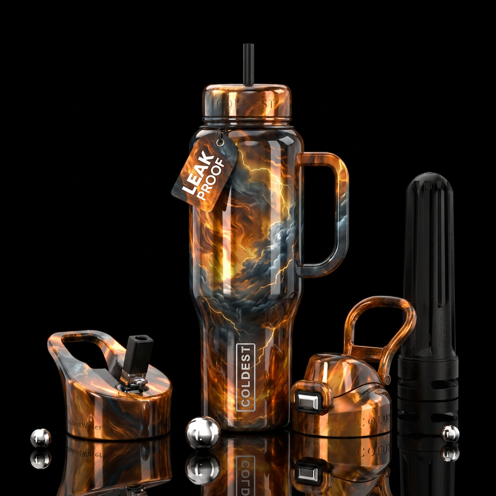 Fiery storm water bottle design
