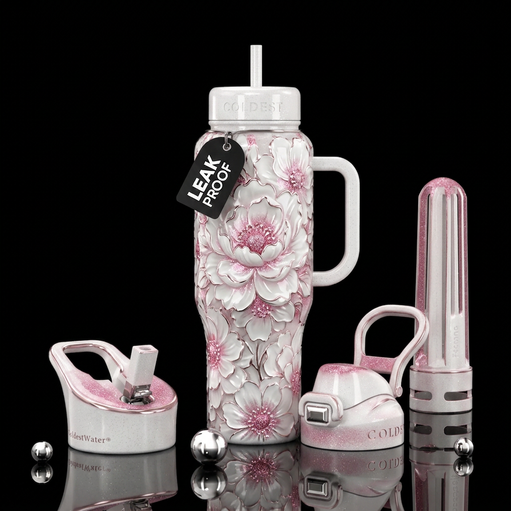 Pretty in pink water bottle design