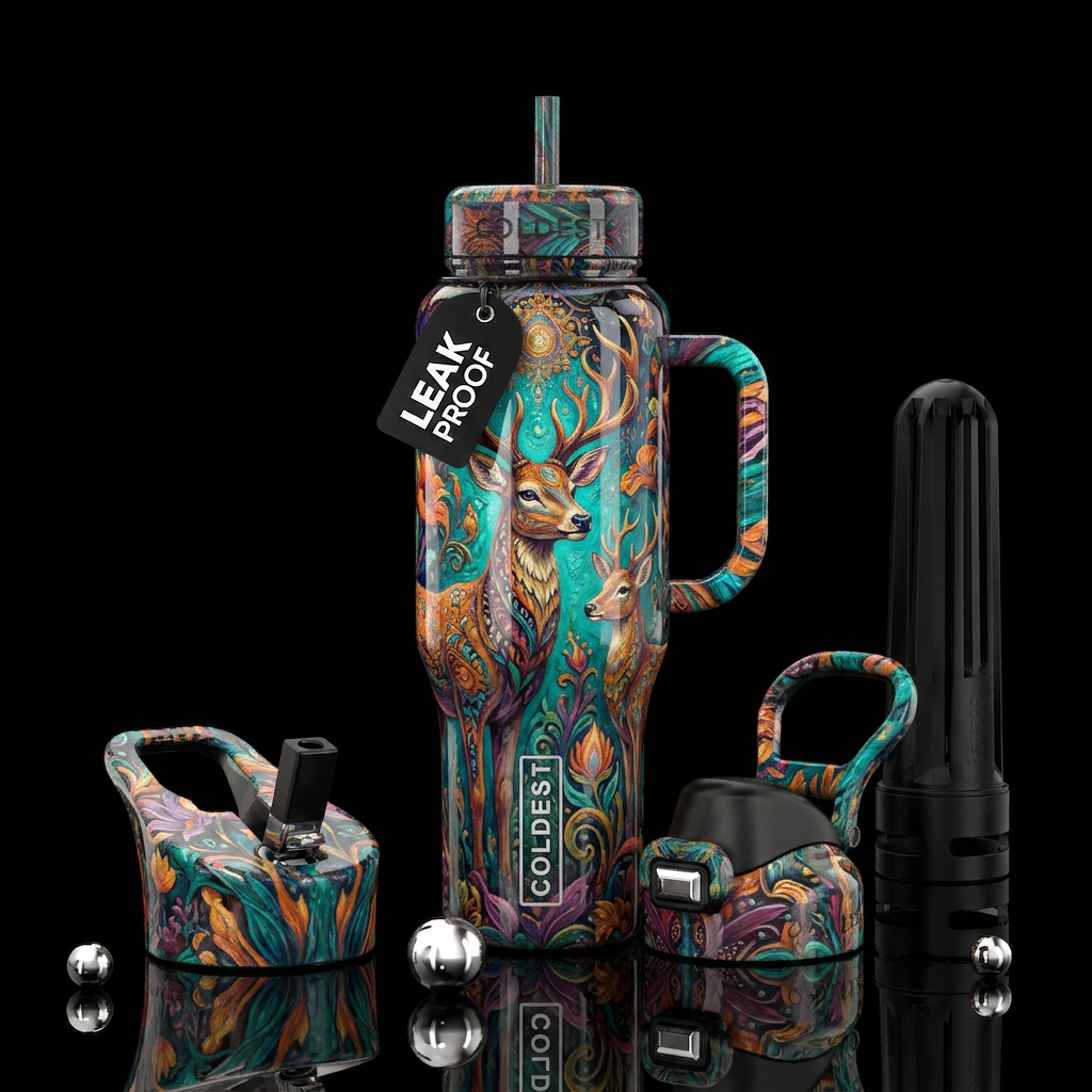 Artistic deer water bottle design