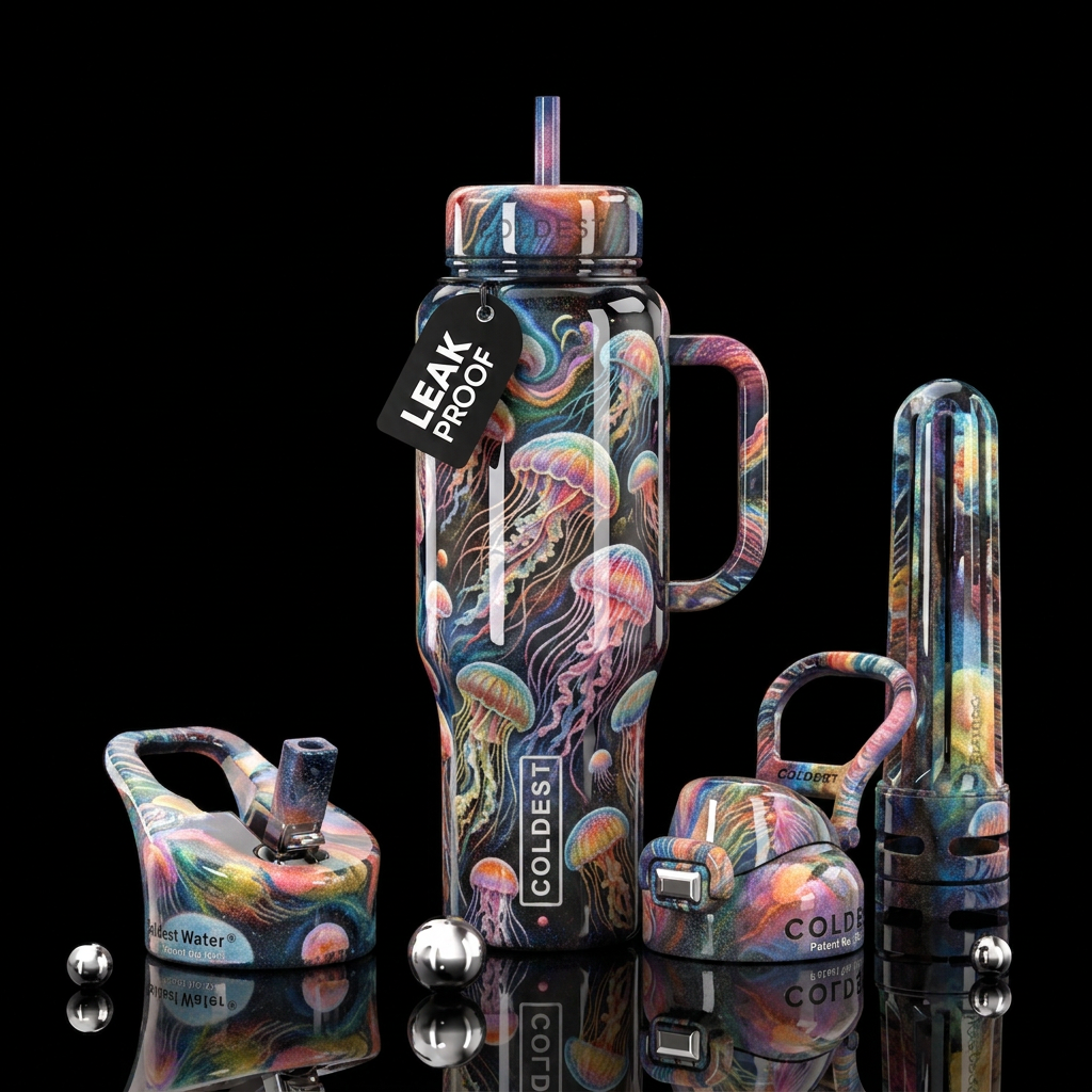 Sandy Jellyfish water bottle design