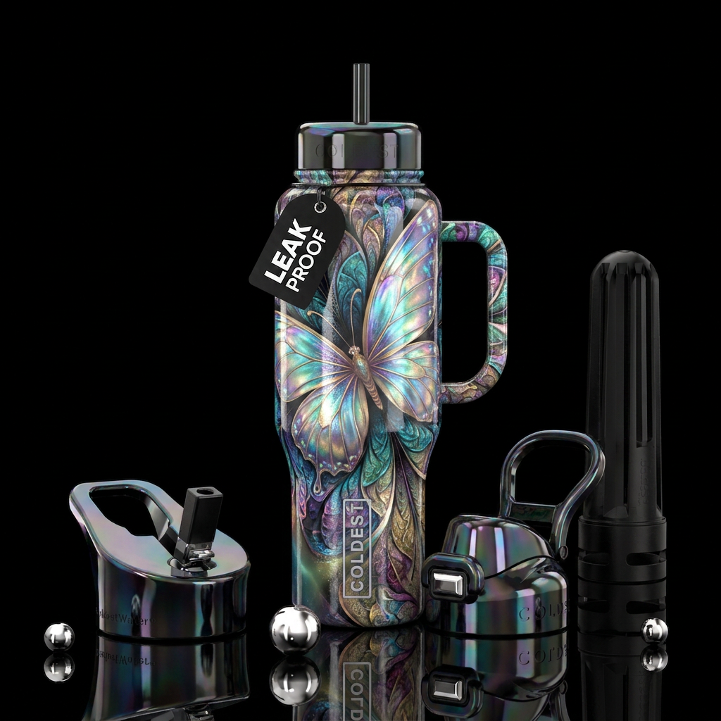Butterfly love water bottle design
