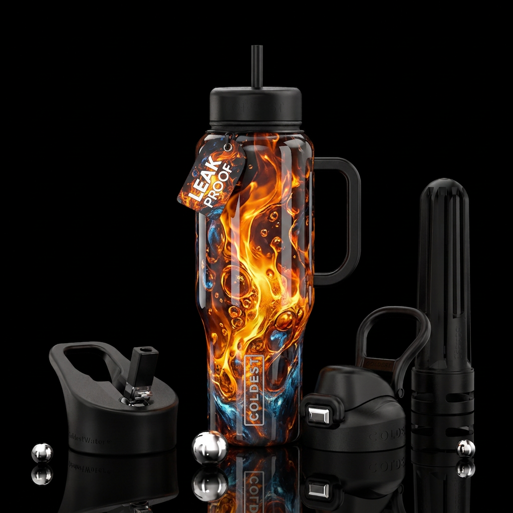 Bubbling fire water bottle design