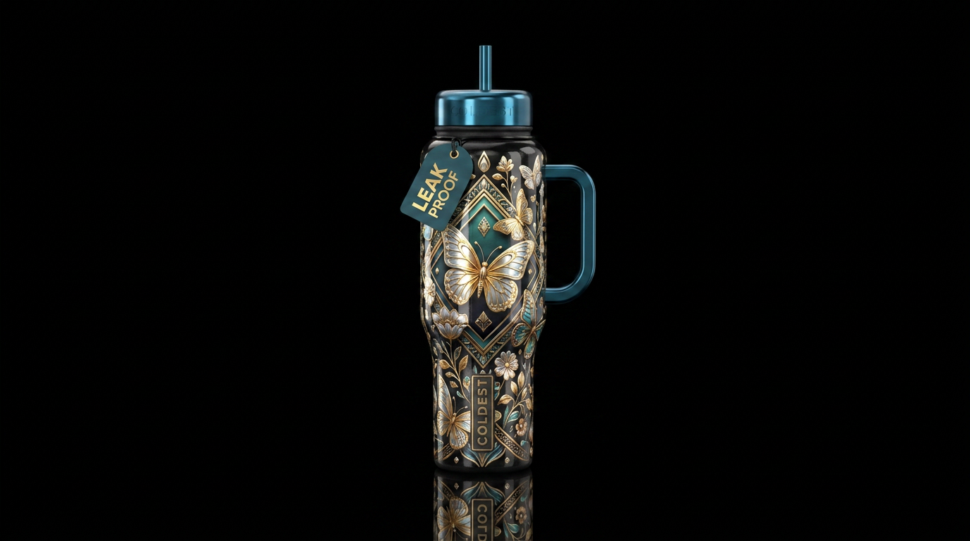 Butterfly water bottle design