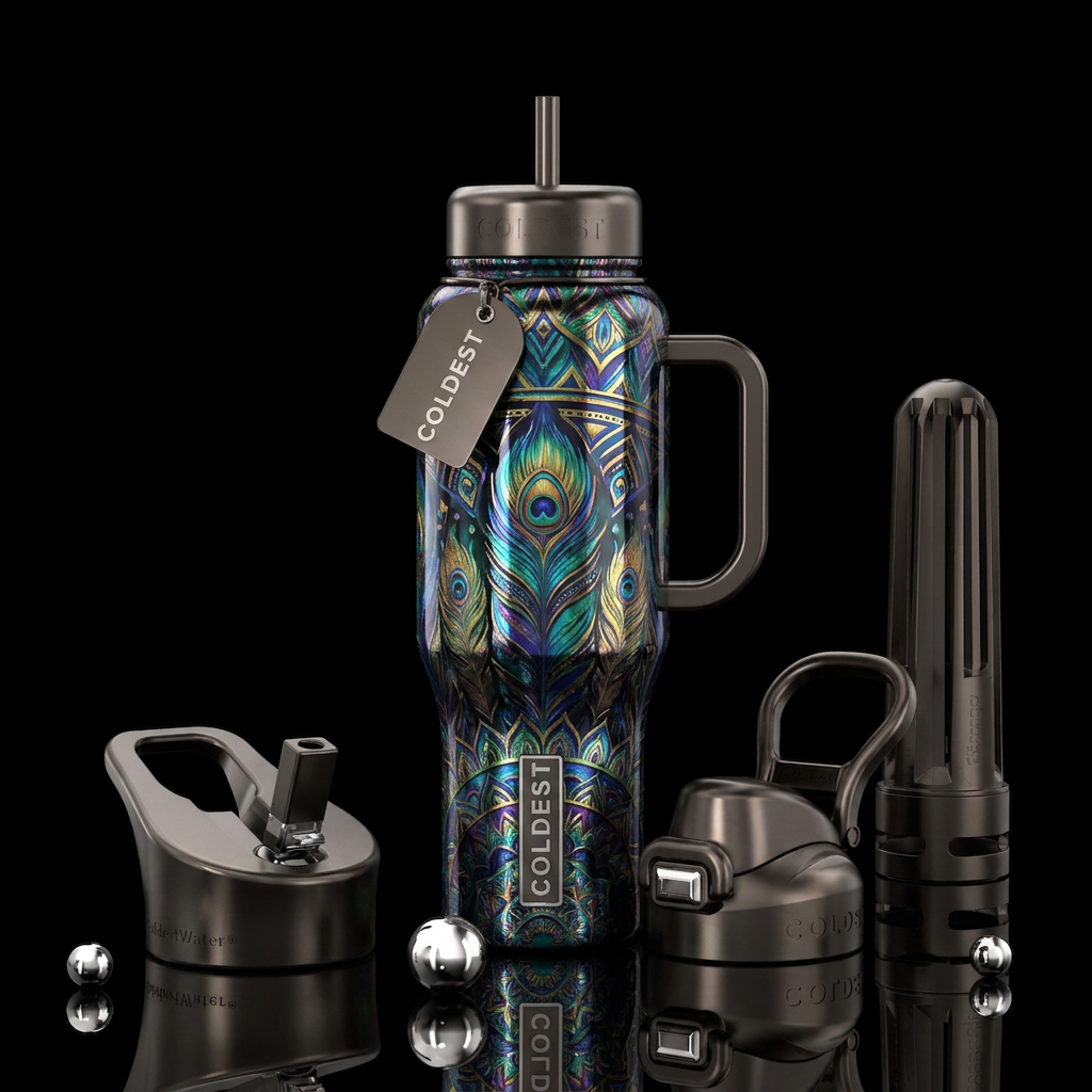 Feathers water bottle design