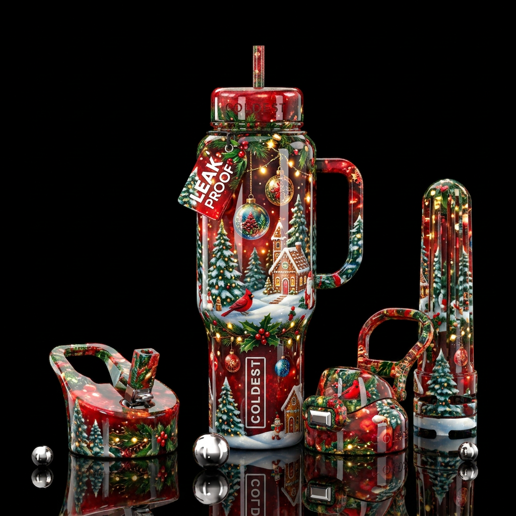Christmas cheer water bottle design