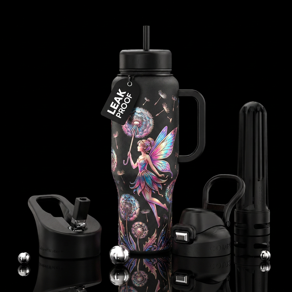Fairy puffs water bottle design