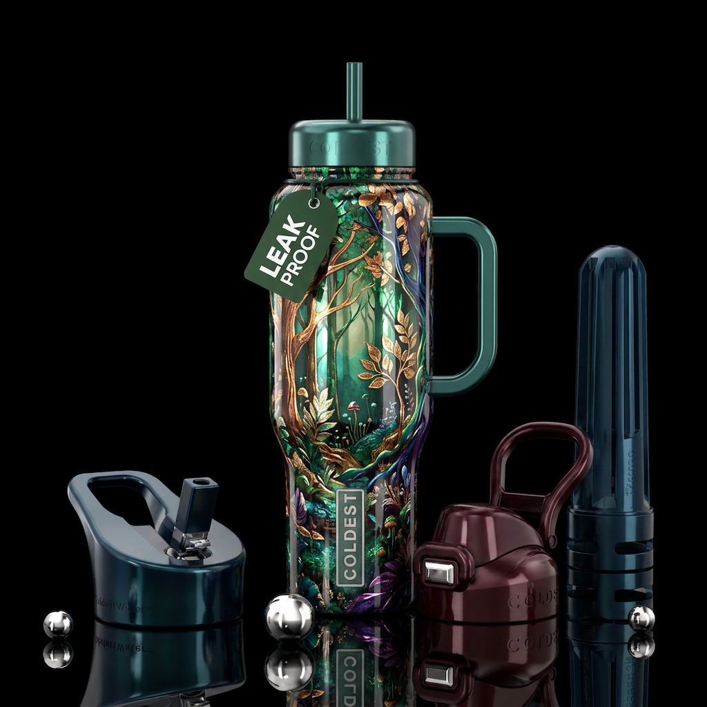 Magical forest water bottle design