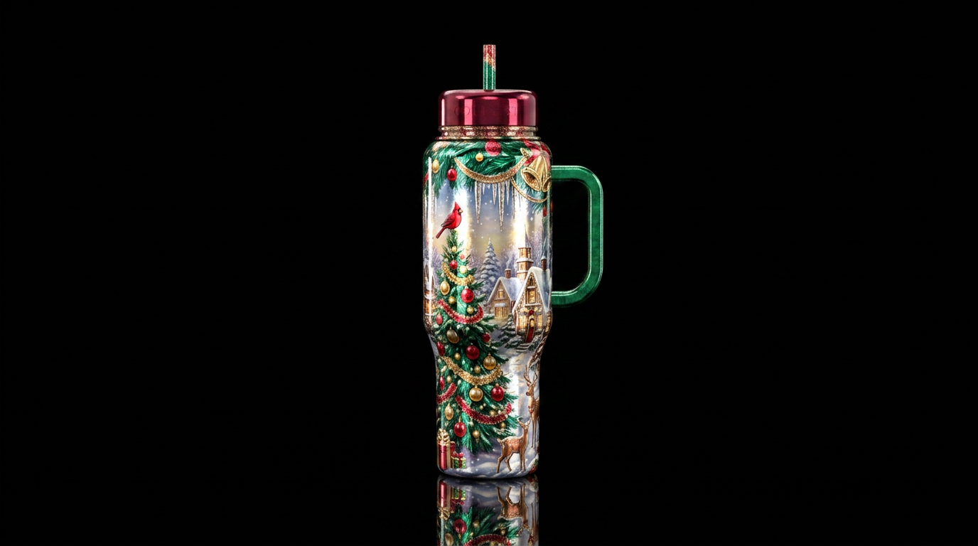 Christmas cheer water bottle design