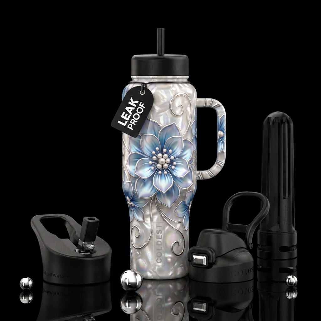 Beautiful blue water bottle design