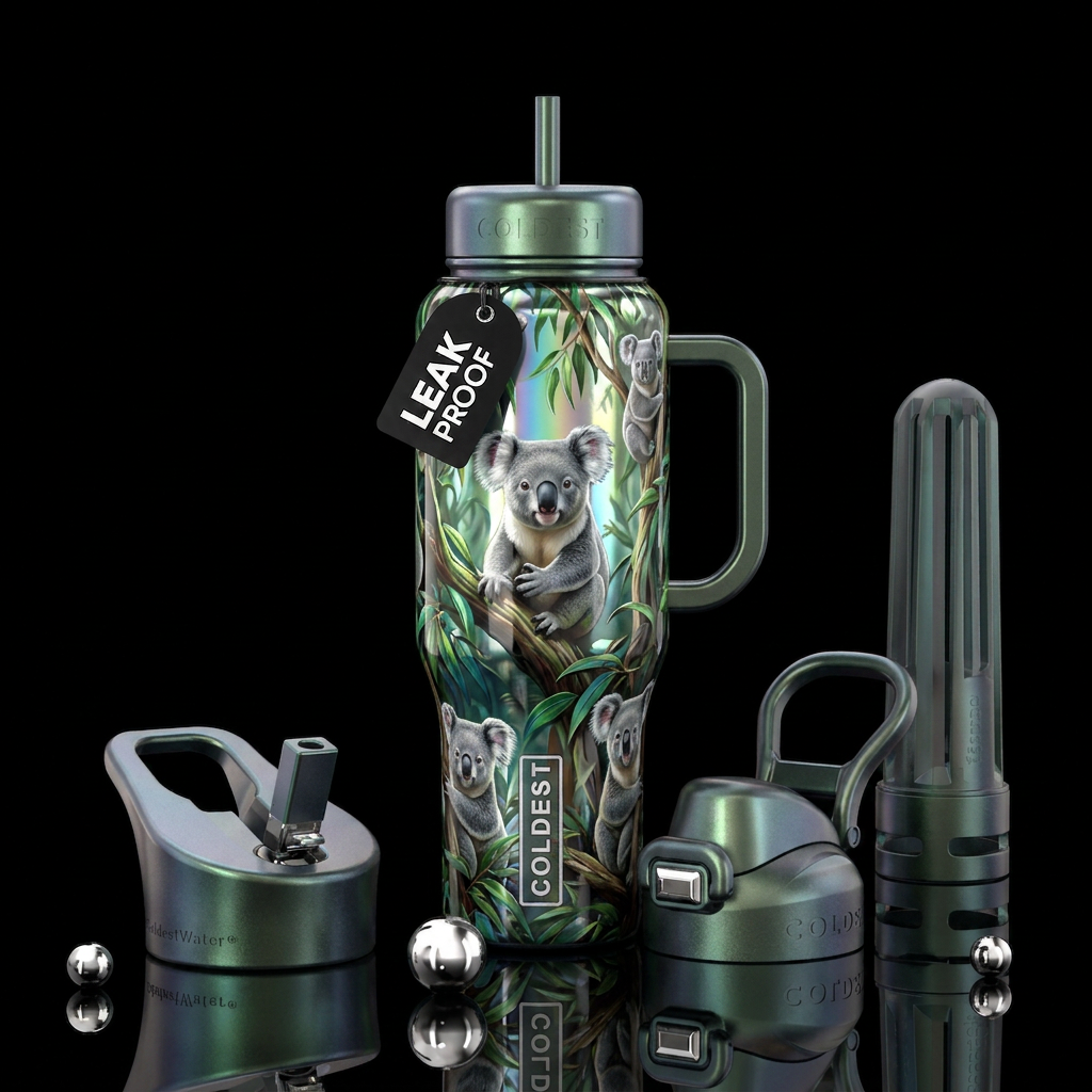 Koala happiness water bottle design