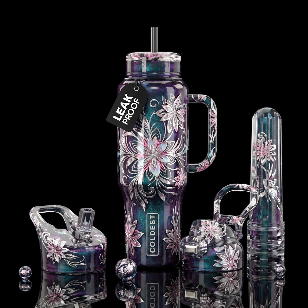 Floral bliss water bottle design