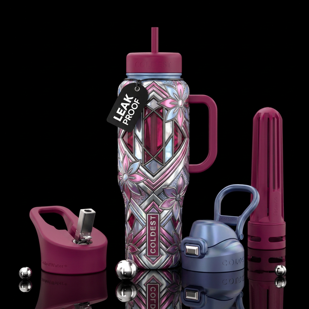 Art n flowers water bottle design