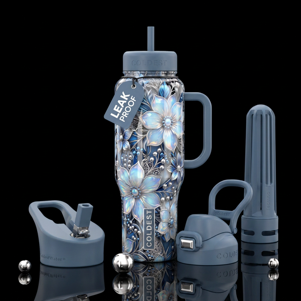 Pretty pearls of color water bottle design