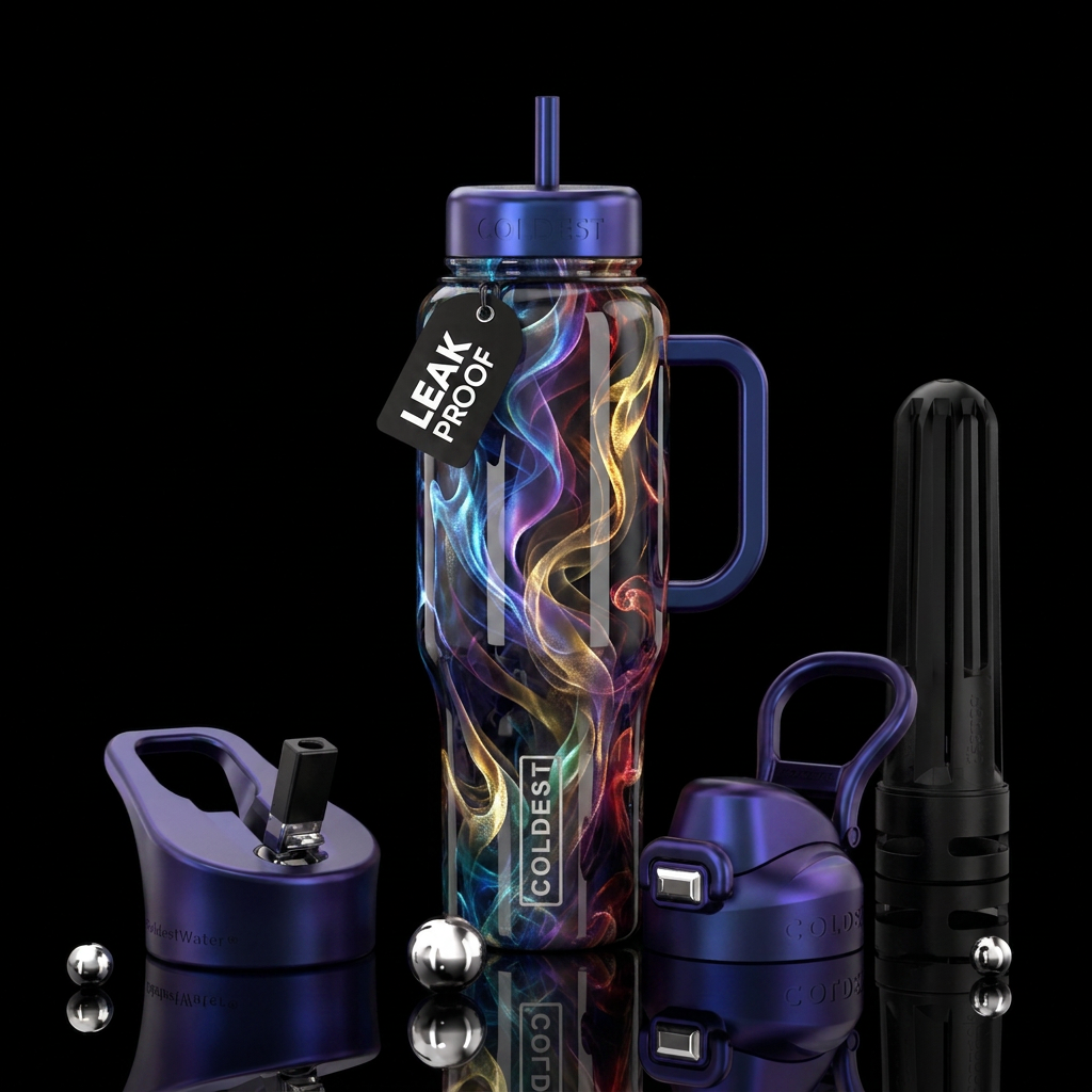Swirling smoke water bottle design