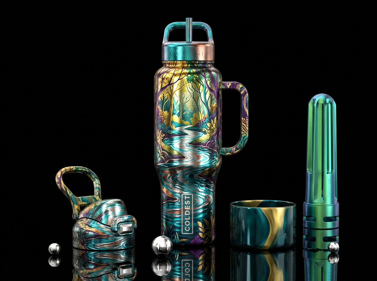 Magical river water bottle design