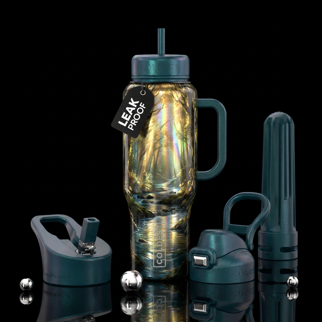 Rainbow river water bottle design