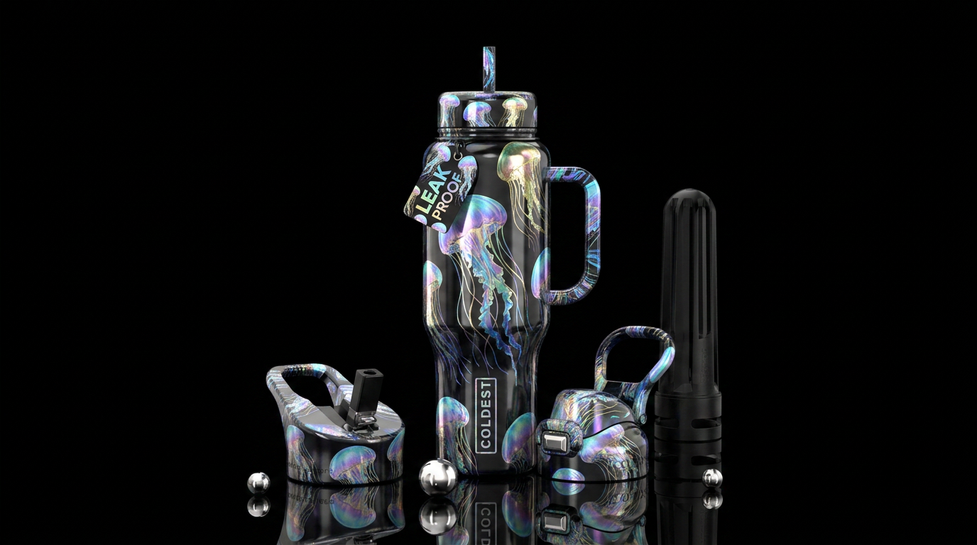 Magical jellyfish water bottle design