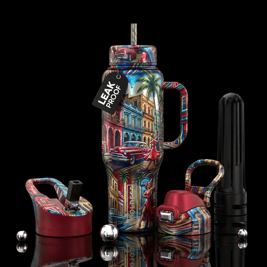 Beautiful Cuba water bottle design