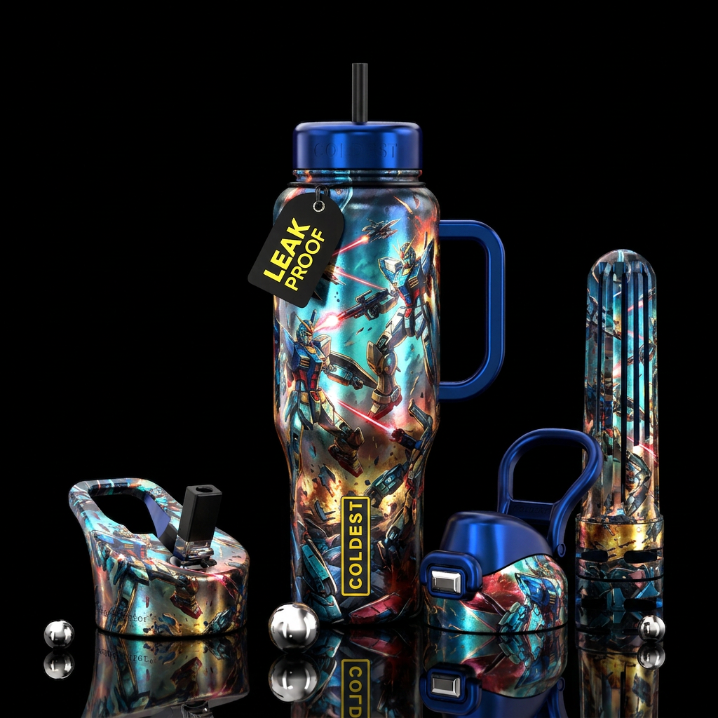 Robot fighting water bottle design