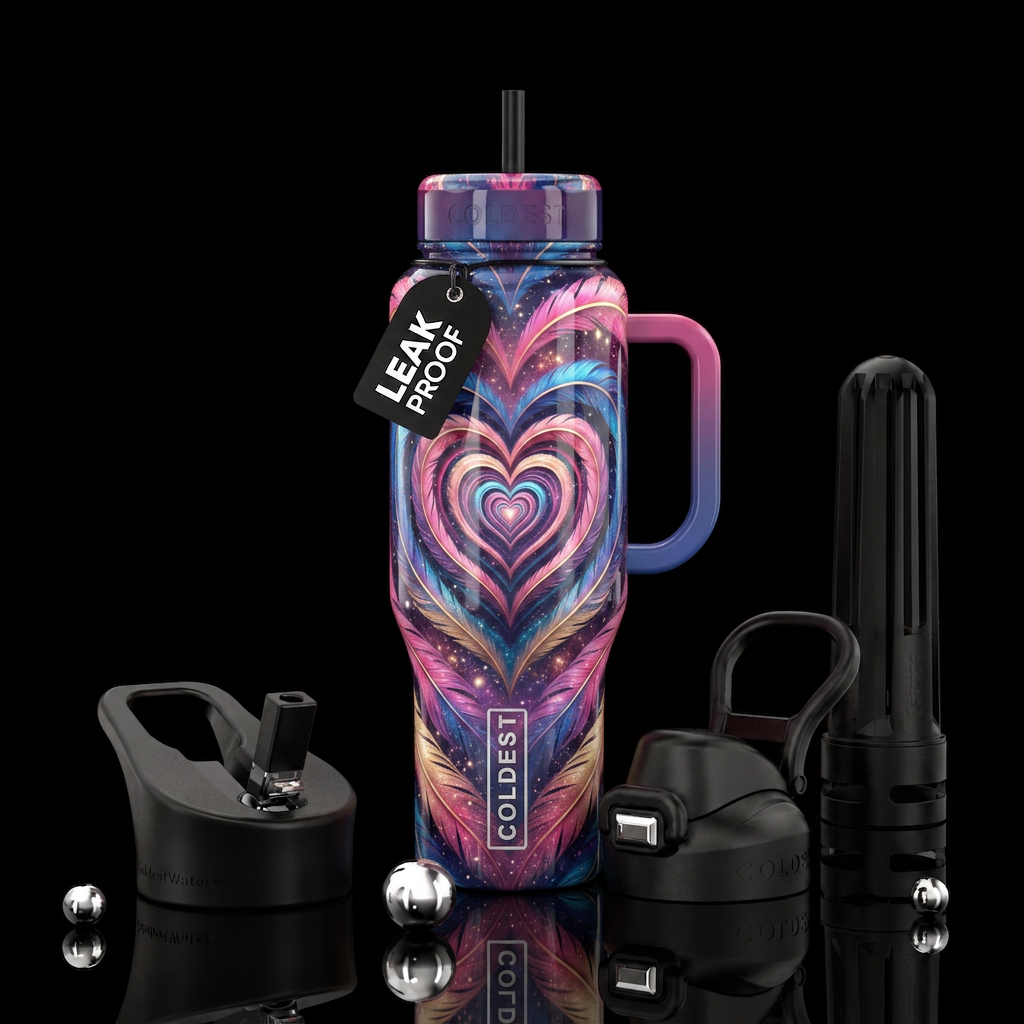 Weathering stardust hearts water bottle design