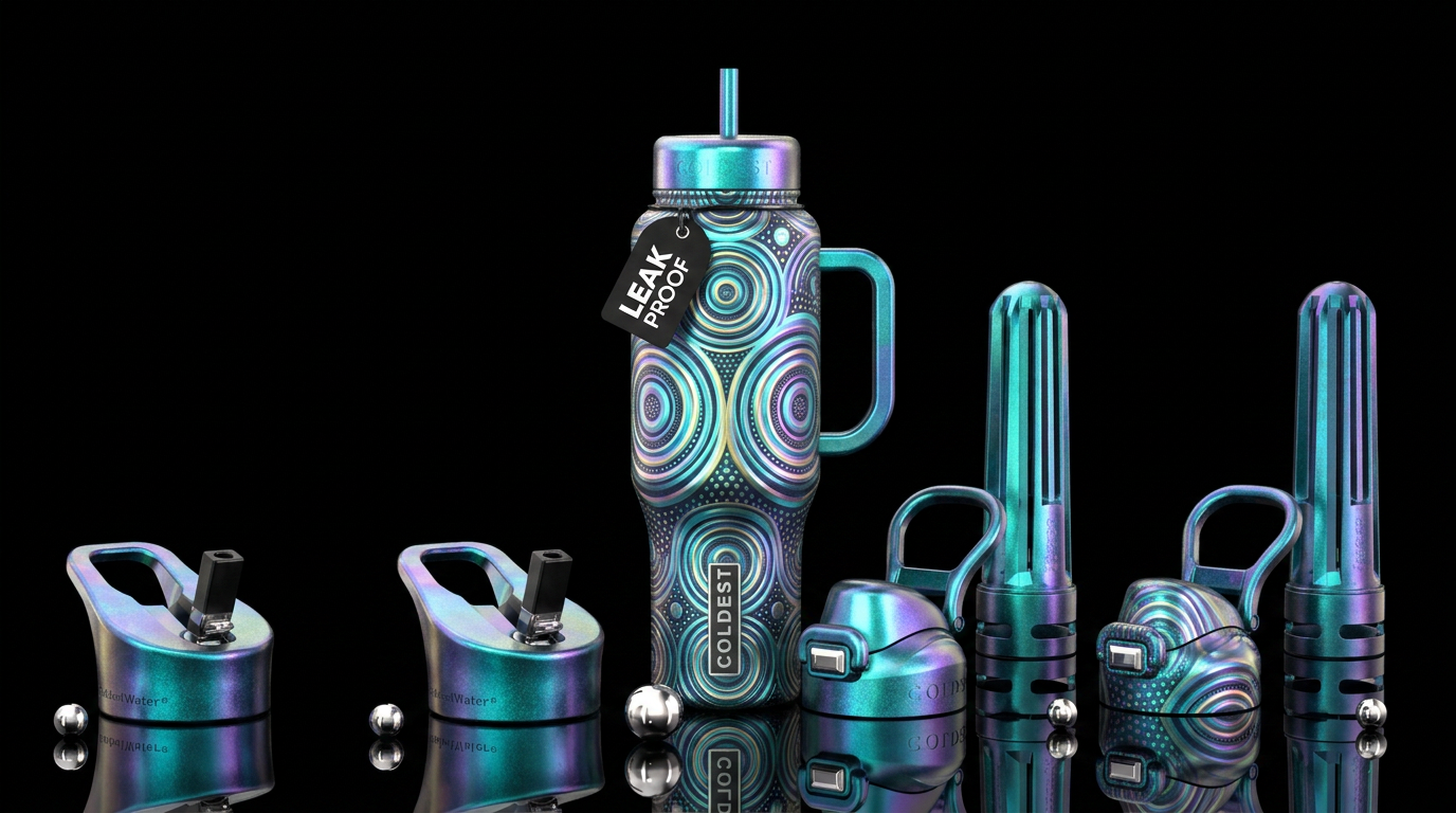 Artistic circles water bottle design
