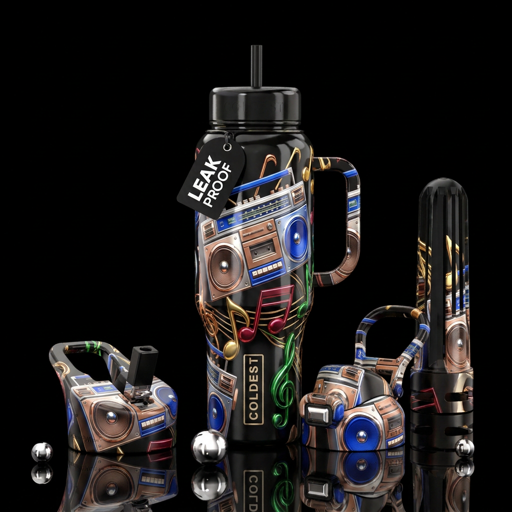 Back to the 80's water bottle design