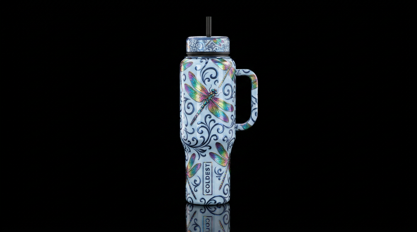 Dragonflies water bottle design