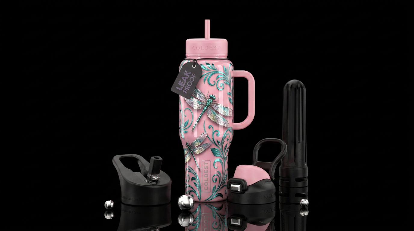 Beautiful dragonflies water bottle design