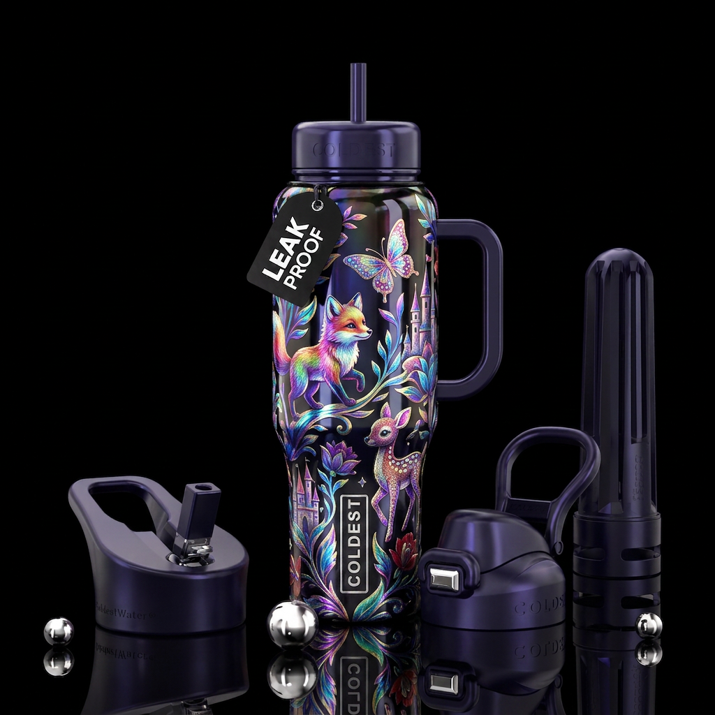 Fairy tale animals water bottle design