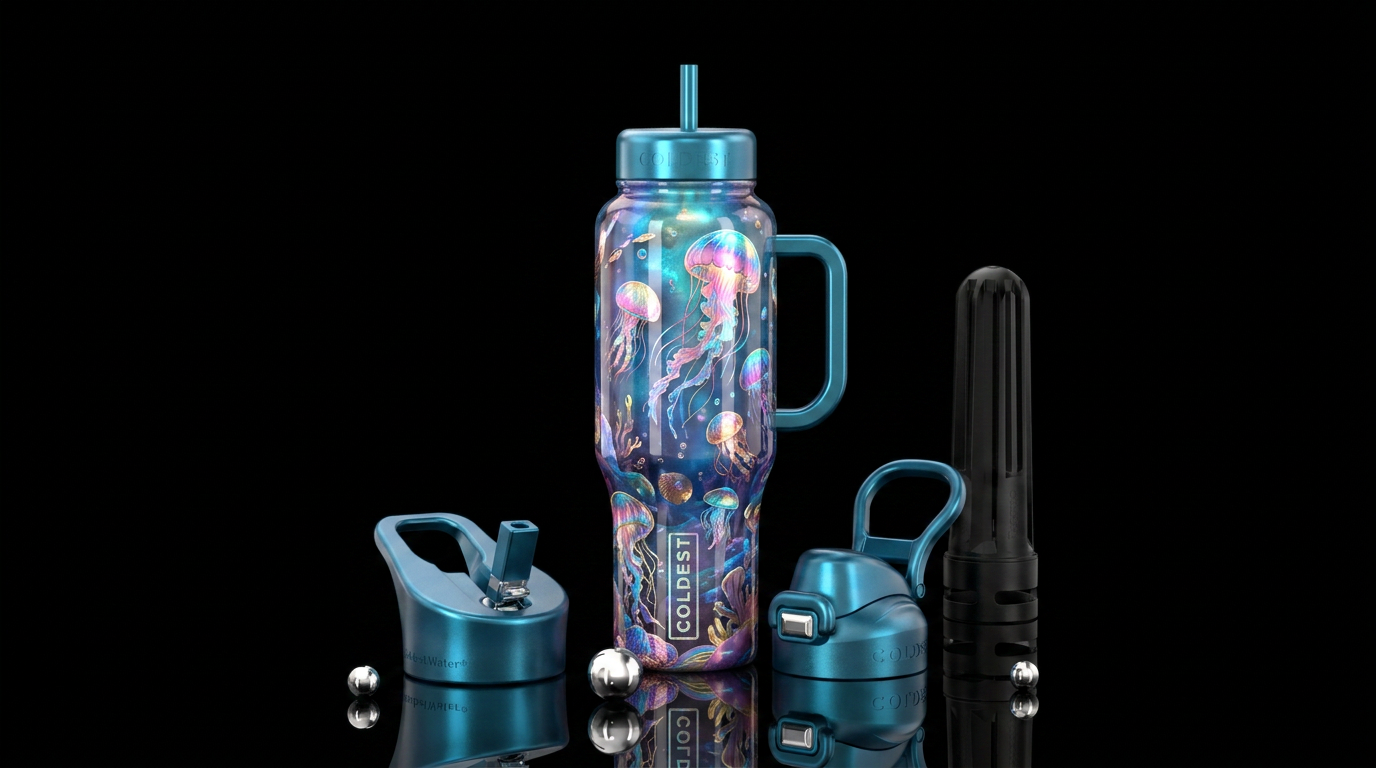 Jellyfish fairytale water bottle design