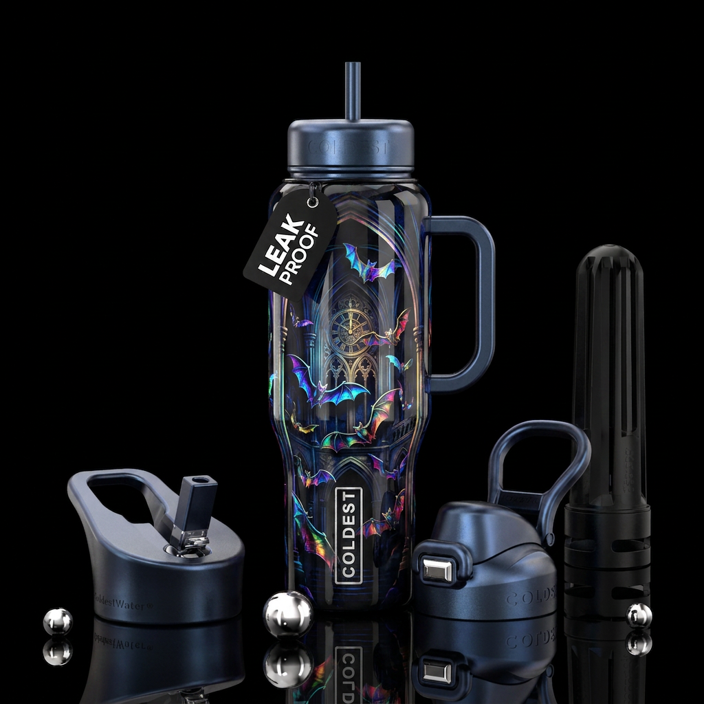 Bats in the belfry water bottle design