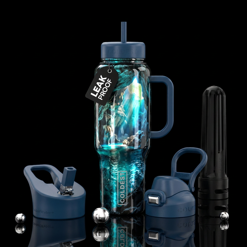 Sea cave water bottle design