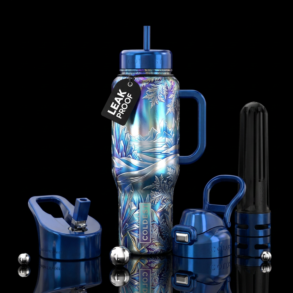 Frozen tundra water bottle design
