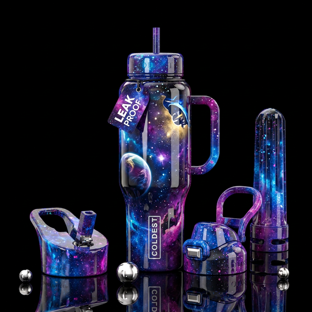 Gliding through space water bottle design