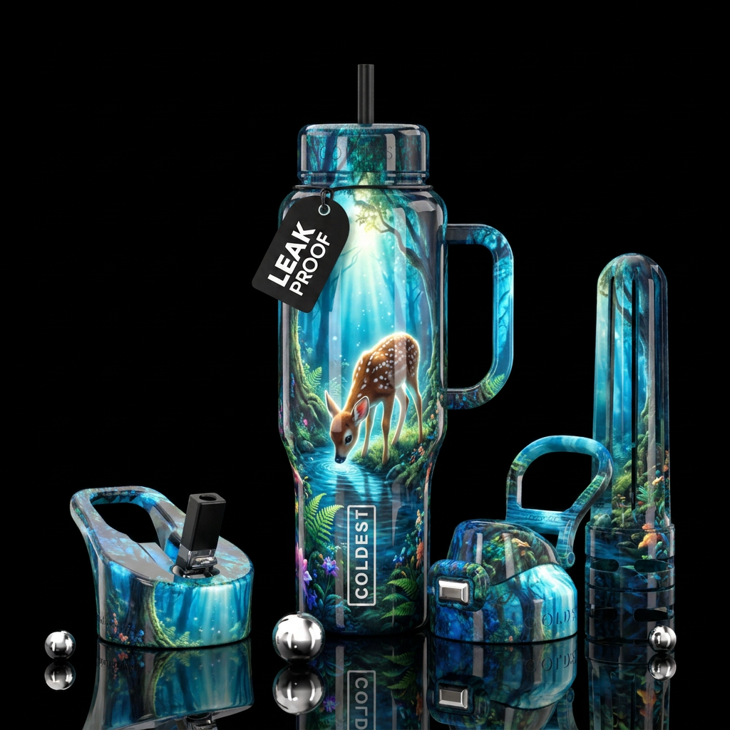 Sweet baby fawn water bottle design
