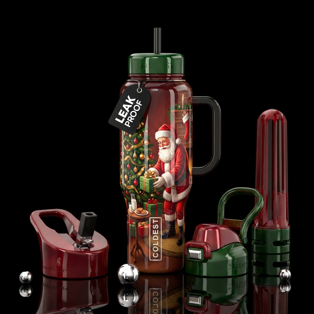 Twas the night before Christmas water bottle design